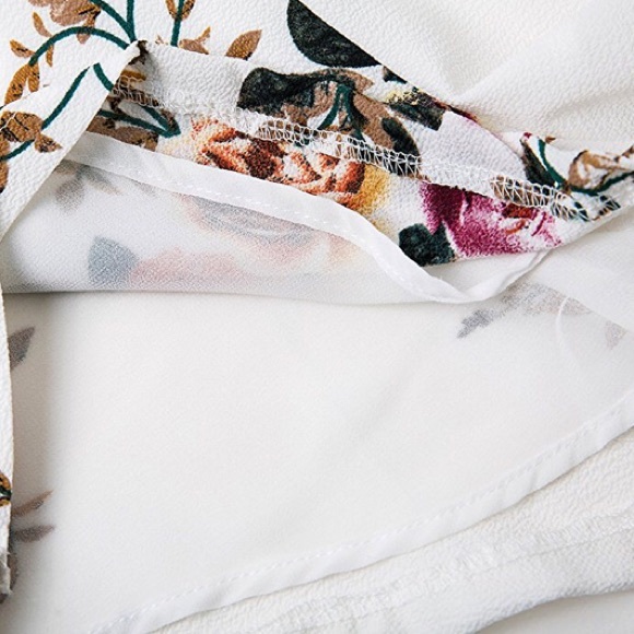 Backless Floral Print Short Romper Jumpsuit - Picture 5 of 6